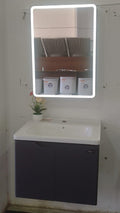 Elegant Hand Wash Cabinet Basin with unique Smart mirror. Grey. 600 by 470