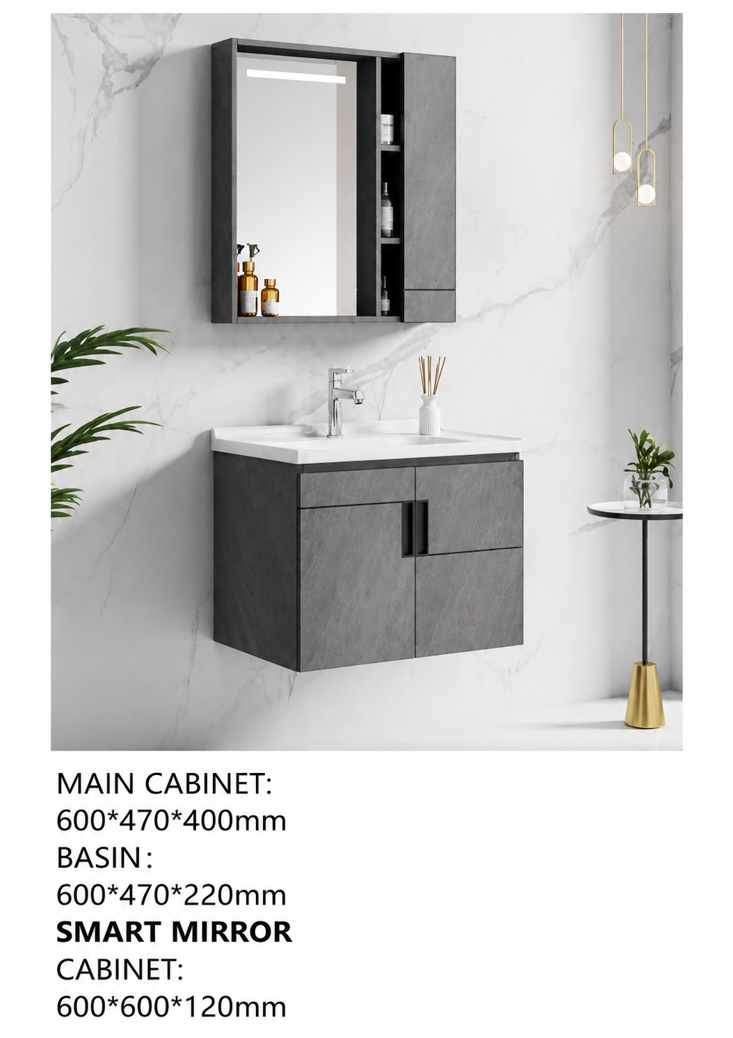 Hand Wash Cabinet Basin with Smart mirror. (Medium)