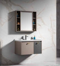 Hand Wash Cabinet Basin with mirror. Color beige and grey. 600 by 470