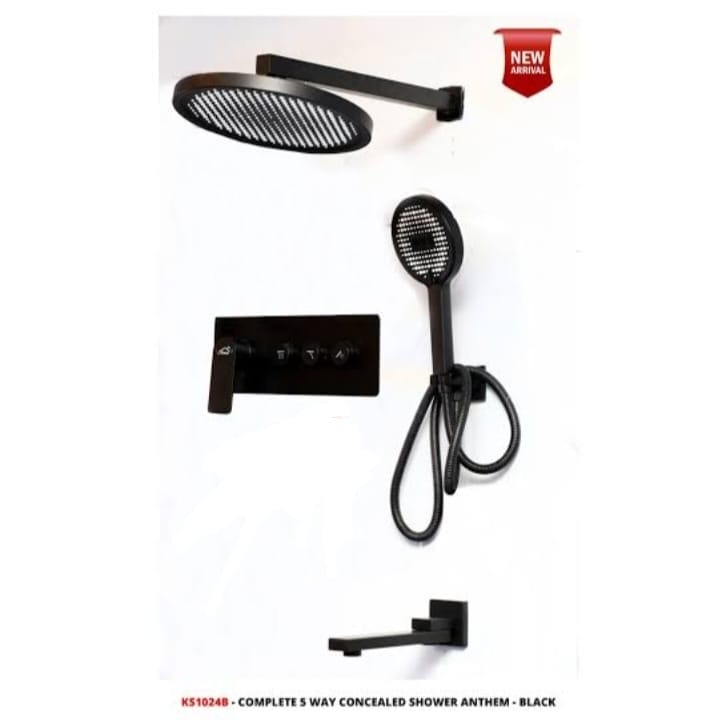 Concealed Shower Mixer Panel. 5Way.