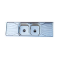Stainless Kitchen Sink. Double Bowl Double Surface.