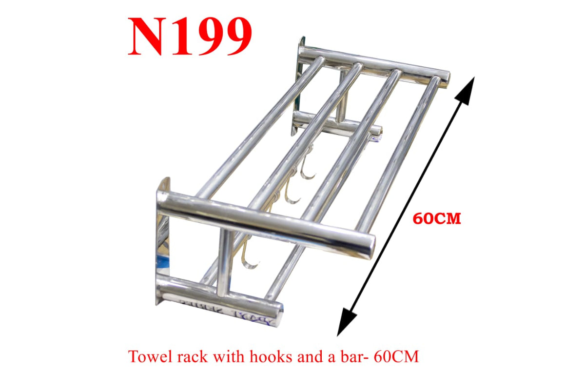 Towel Rack with hook and bar.