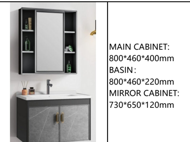 Hand Wash Cabinet Basin, with sliding Mirror. (Large size)