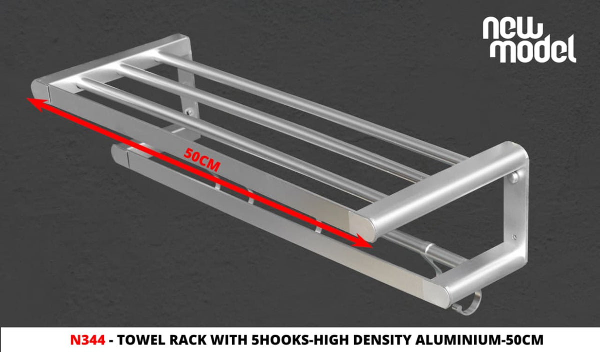 High Density Towel Rack with 5 hooks.