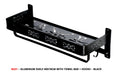 Aluminum Shelf with towel bar and hooks. Black.