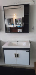 Hand Wash Cabinet Basin with Smart mirror. White Grey . 600 by 470