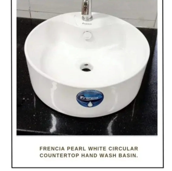 Worktop hand wash basin. Round