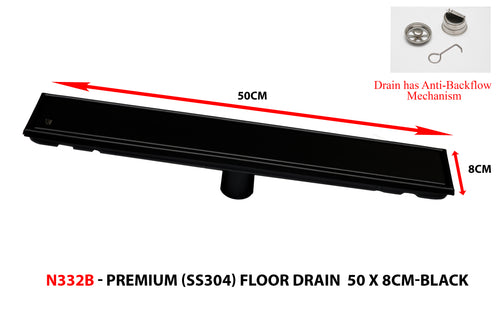 50x8cm Floor Drain Bar with ant-backflow mechanism.