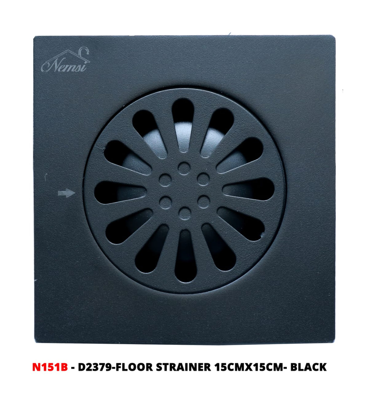 Floor Strainer. 15x15 Black