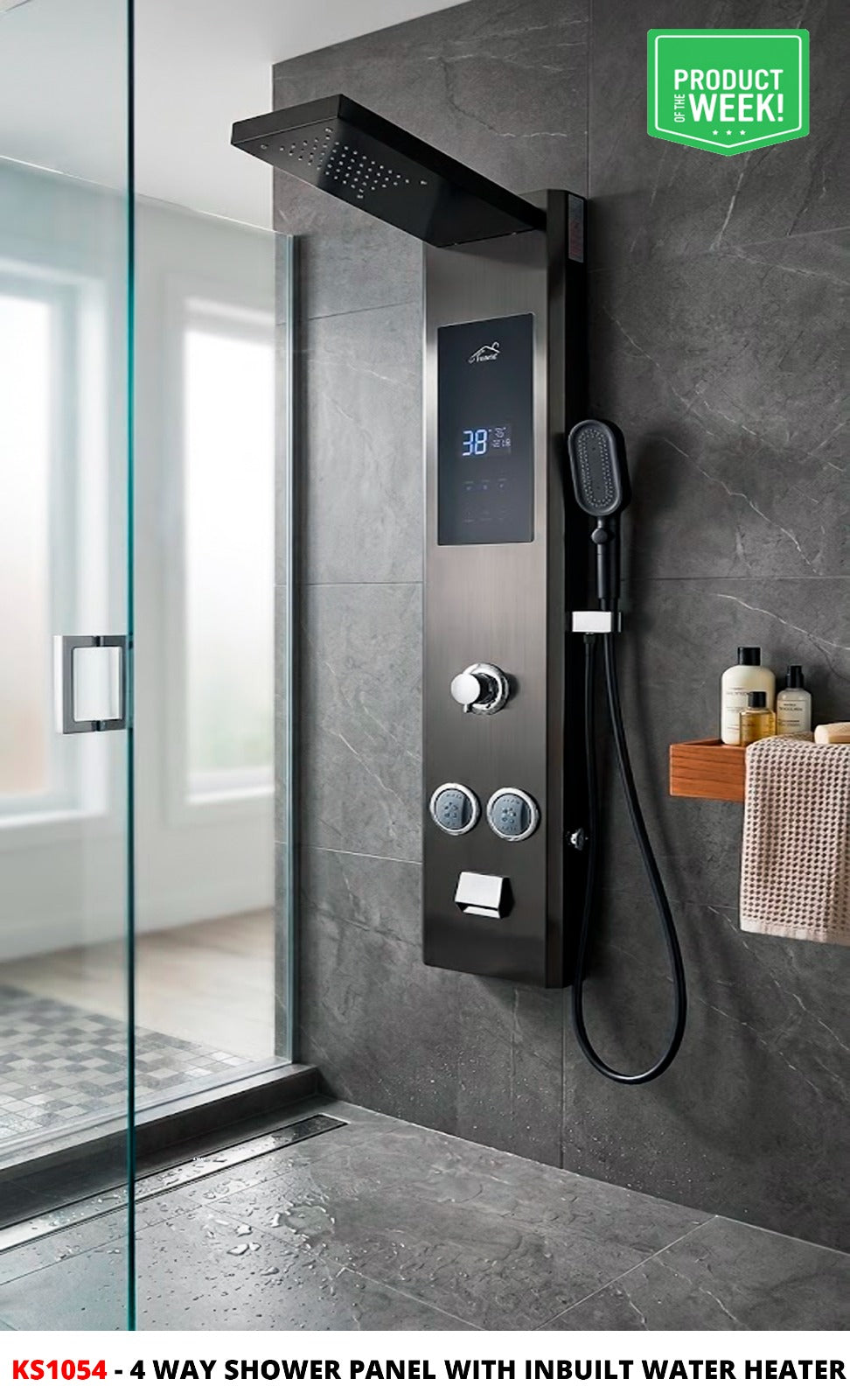 4Way Shower Panel with inbuilt water heater.