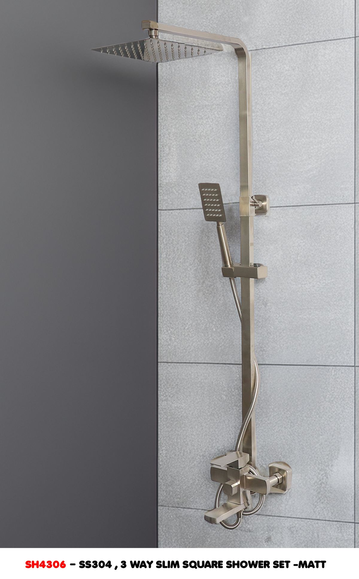 3-way Square Shower Set.