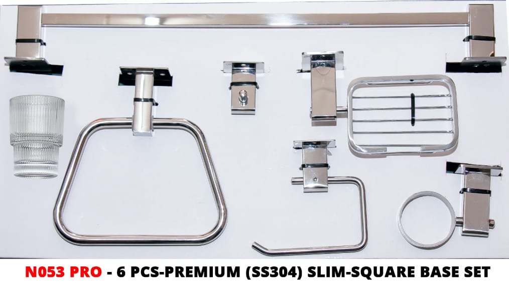 6 piece. Premium bathroom accessories set.