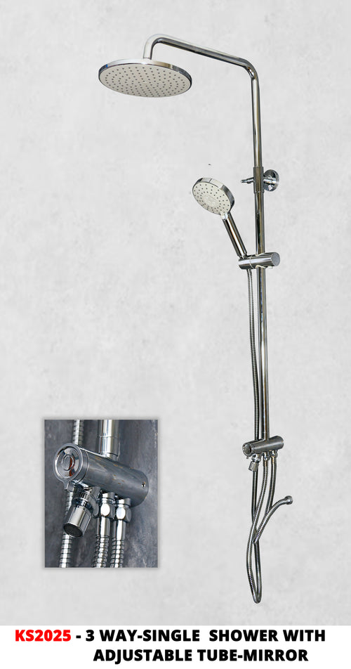 3Way Single shower with adjustable flexible tubs.