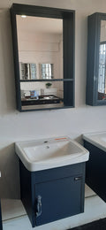 Hand Wash Cabinet Basin with mirror. Grey. 430 by 360.